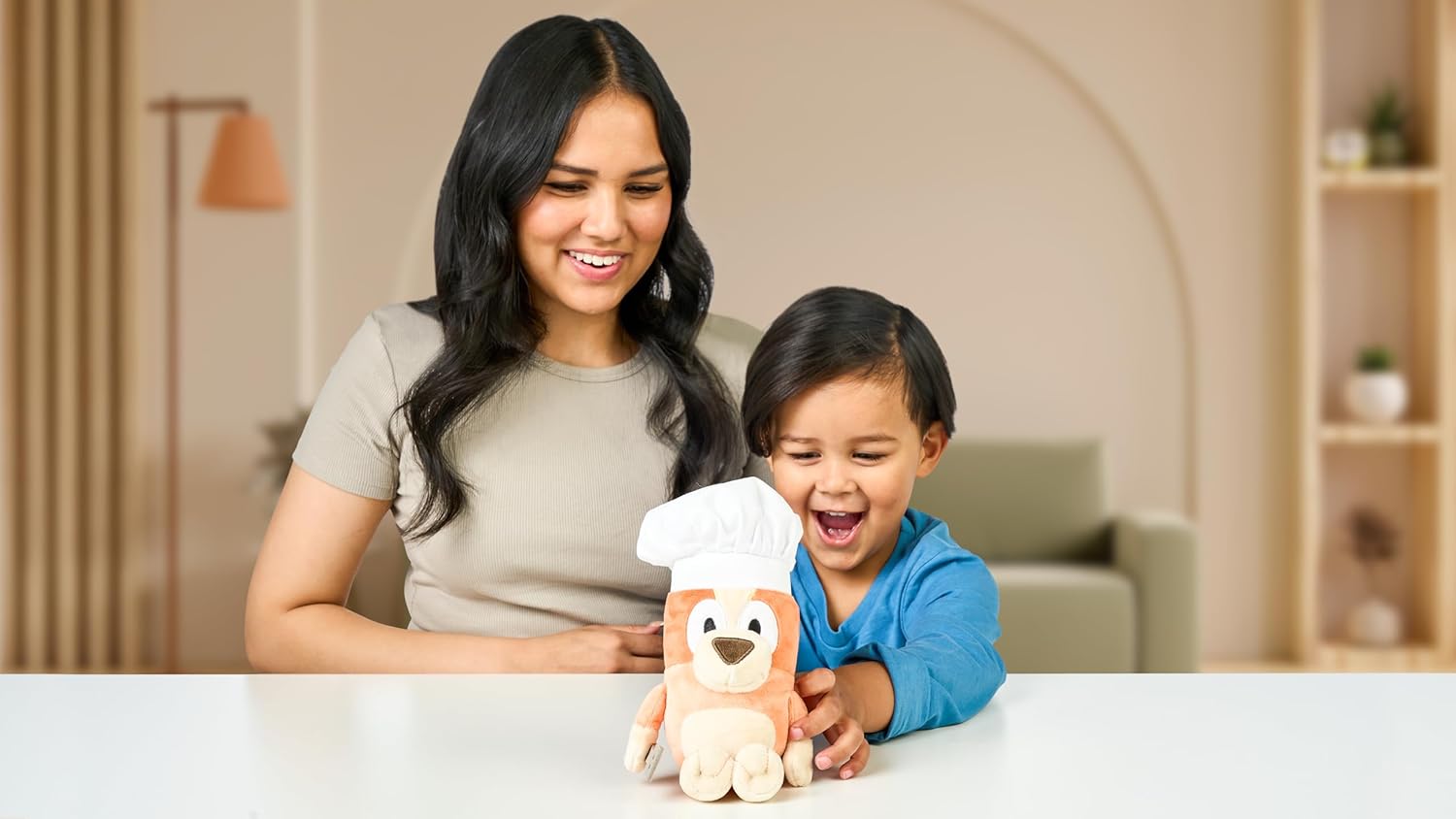 Giochi Preziosi Bluey 20cm Soft and Highly Detailed Plush Bingo Version in Chef Hat for Kids Ages 3+