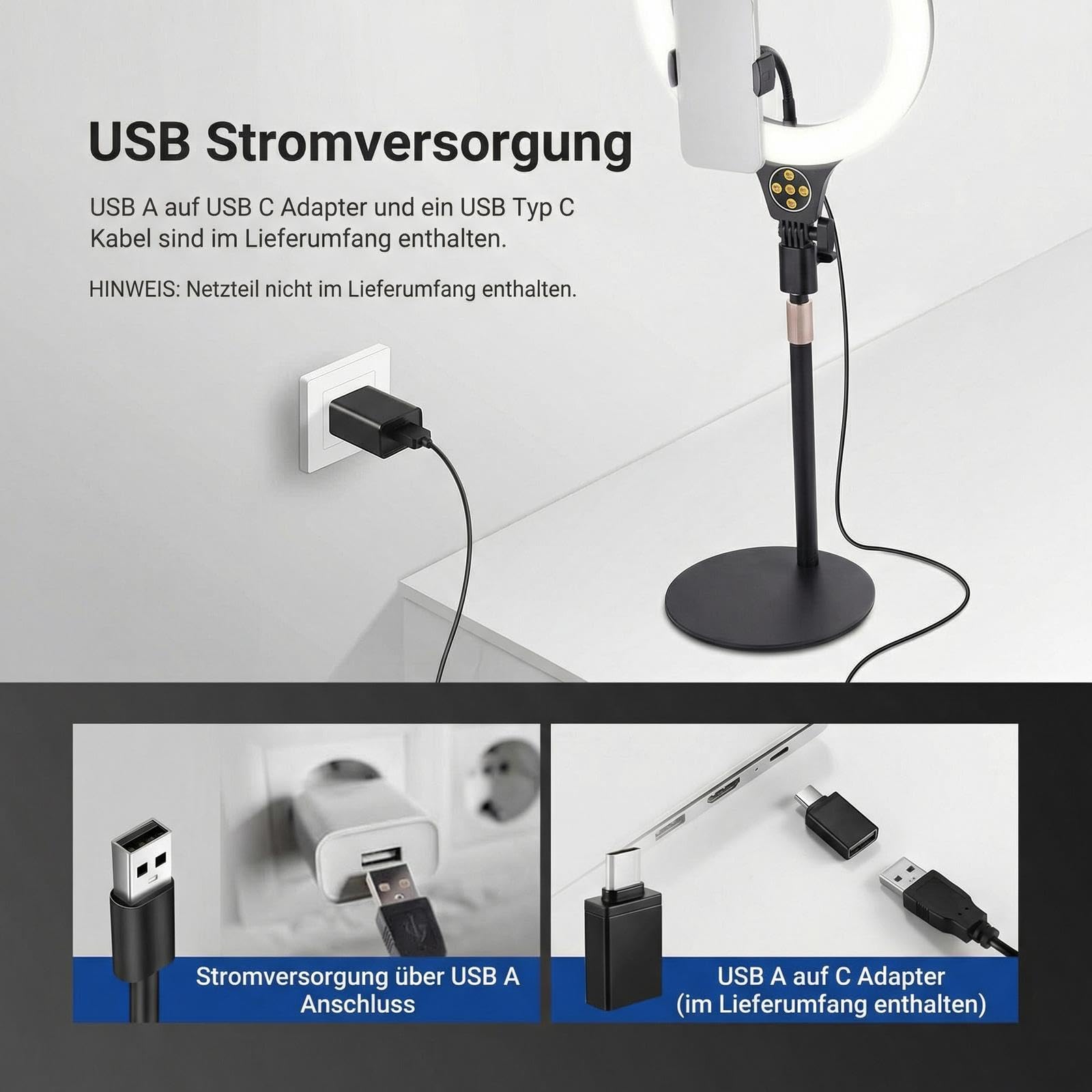 NEEWER Entry Level Version 10,5" RGB Ringlicht mit Tischständer Handyhalterung kompatibel mit iPhone Fernbedienung, 10W CRI85+ LED Videolicht für TikTok YouTube Streaming Aufnahmen Laptop Zoom, N37