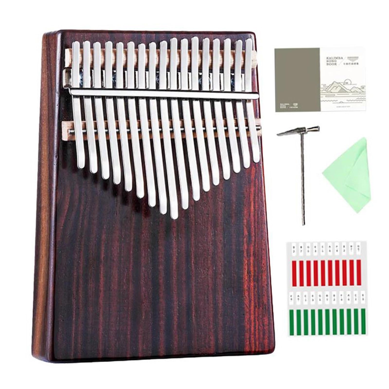 Profesjonalne 17 Klawiszy Kalimba Z Otworem Poniżej Drewna Akacjowego Z Palisandru Dla Początkujących Instrumentów Muzycznych Fortepian Profesjonalny Instrument(Rosewood)