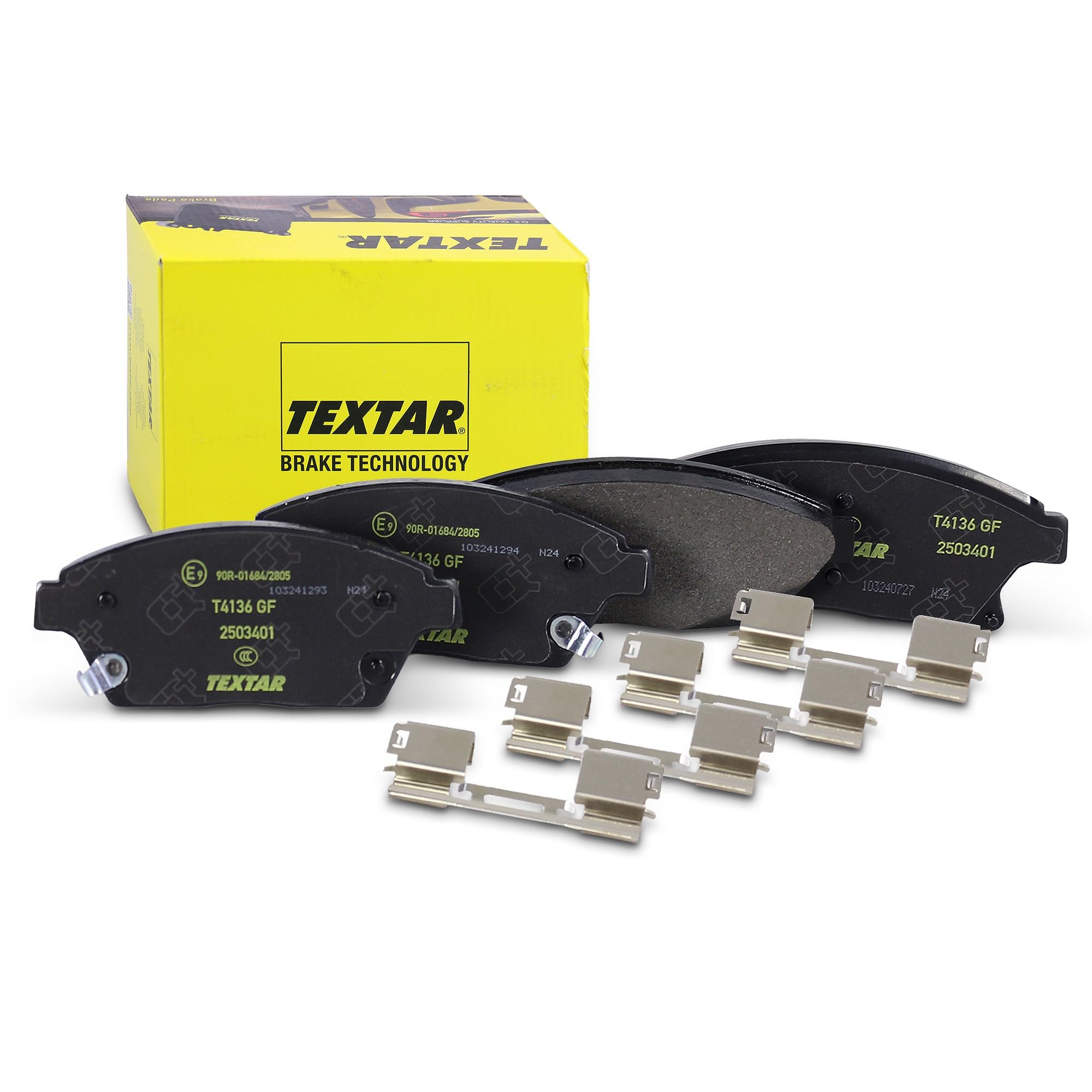TEXTAR Kit pastiglie freni Anteriore con segnalatore acustico usura con accessori 2503401 Compatibilità con OPEL Mokka/Mokka X J13 ASTRA J ZAFIRA TOURER C P12, CHEVROLET ORLANDO J309