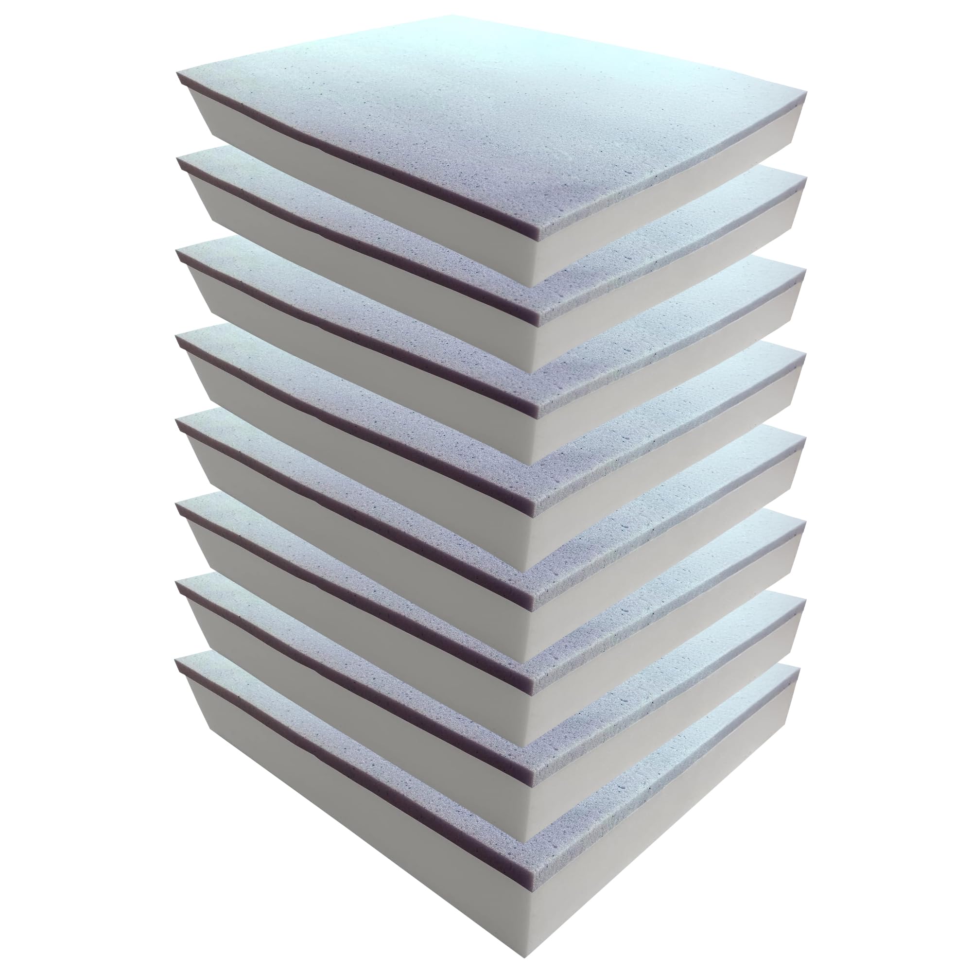 Foamma 3" x 28" x 28" Gel Memory Foam (Chair Cushion Foam for Dining Chairs, Wheelchair Seat Cushion), 8 Pack
