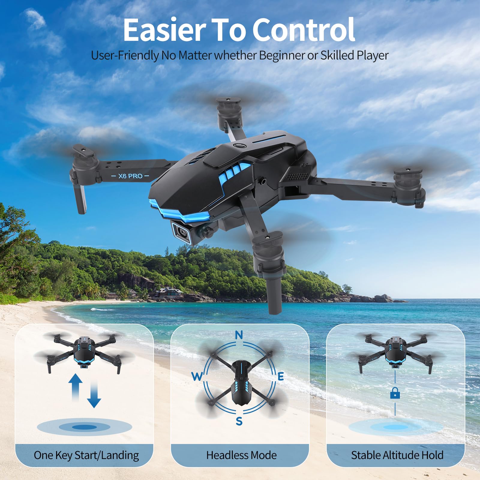 Weinsamkeit Drone met camera 1080p HD voor kinderen, wifi FPV drone Weinsamkeit Drone met camera 1080p HD voor kinderen, wifi FPV drone