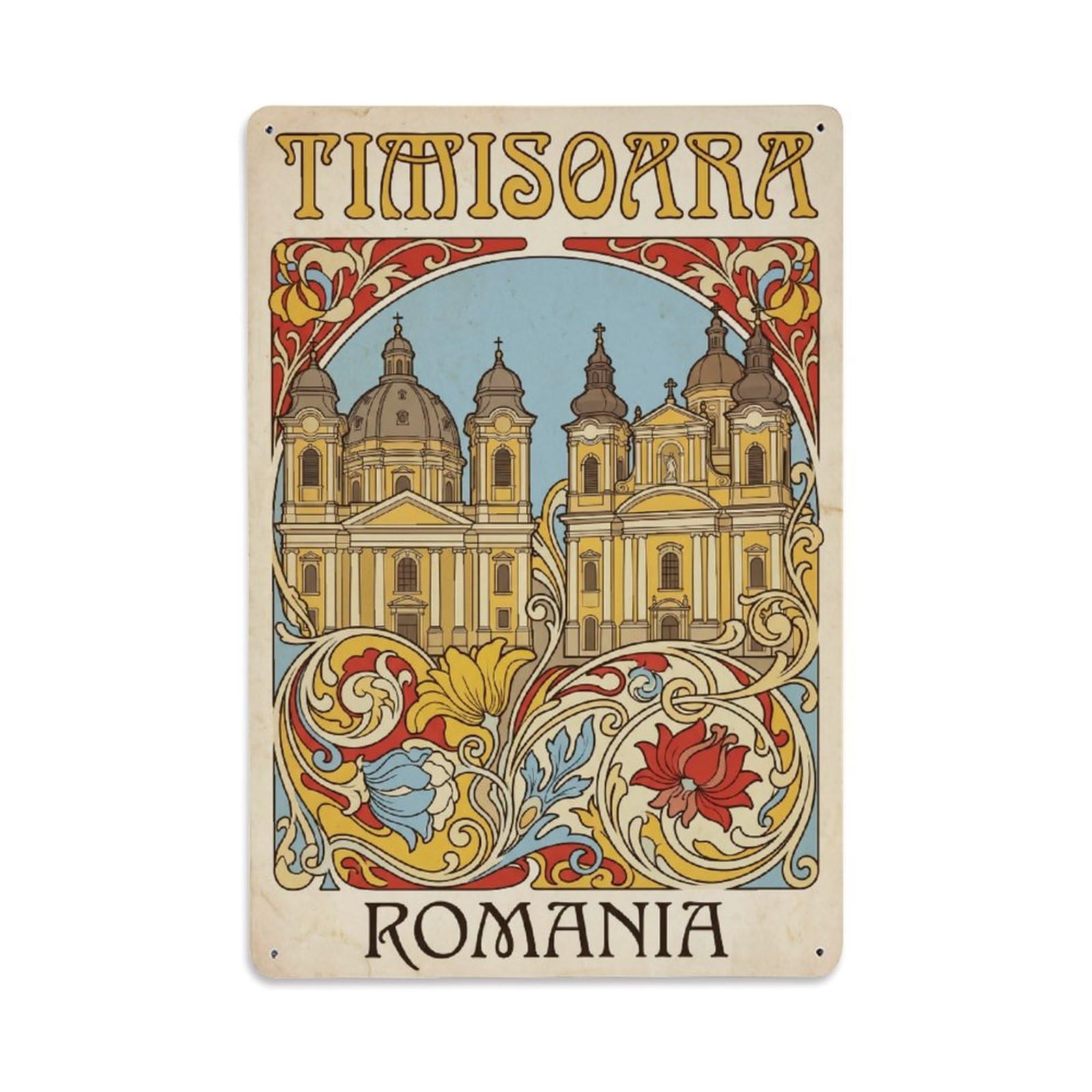 Romania Timisoara Travel Retro Metal Tin Sign