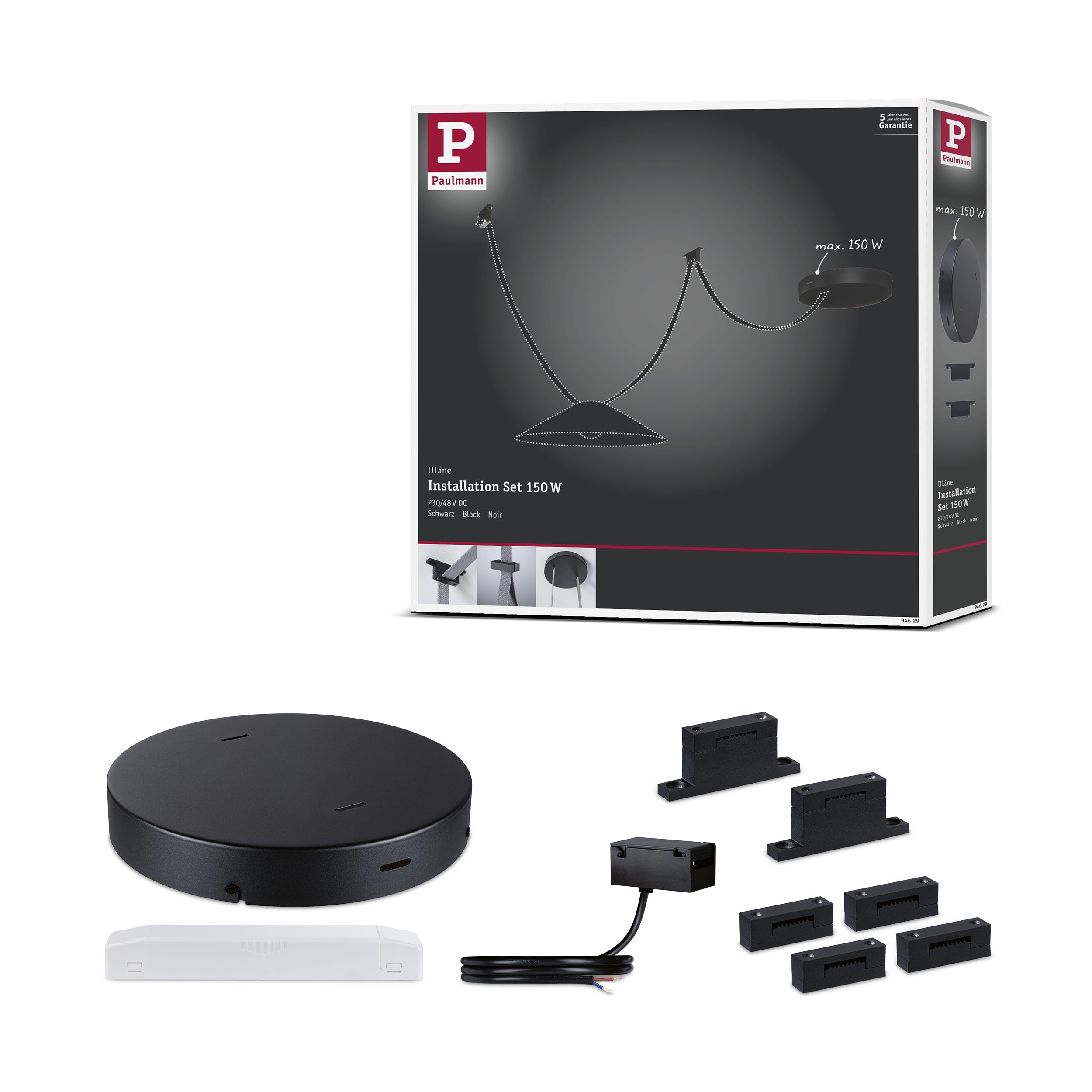 Paulmann 94629 ULine Accessories Installation Set 230/48V max. 150W Black
