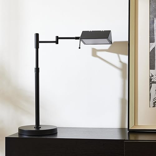 Miniatura 8 de VONLUCE Lámpara LED de escritorio de farmacia, brazo oscilante, diseño industrial para lectura, manualidades, trabajo, LED de 10 W, altura