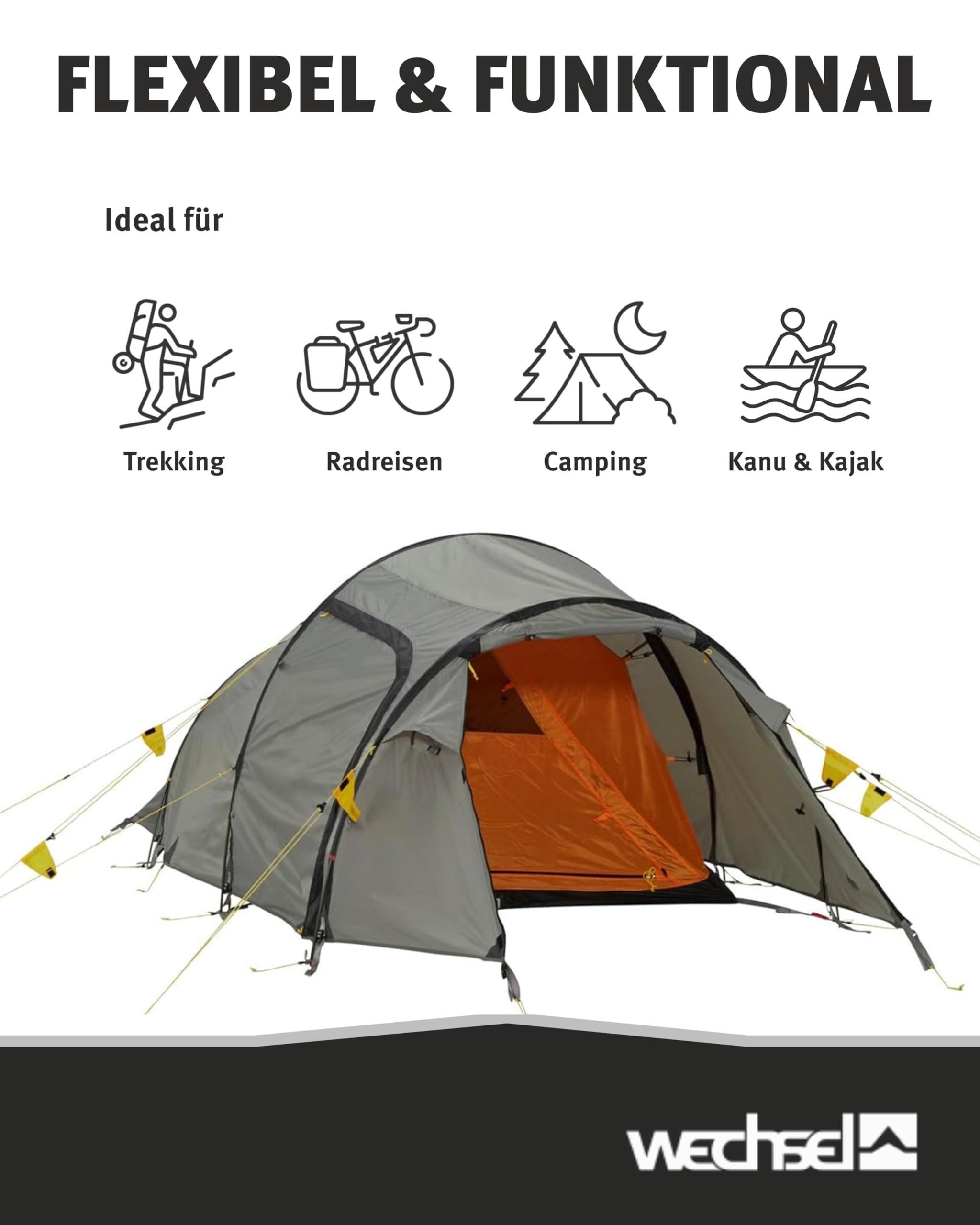 Wechsel Groundsheet Outpost 2 I Schwarz I robuste Zelt-Unterlage Boden I Zeltplane wasserdicht mit 7000mm Wassersäule I Bodenplane aus 75D Polyester I Camping-Plane zum Schutz vor Nässe & Schmutz