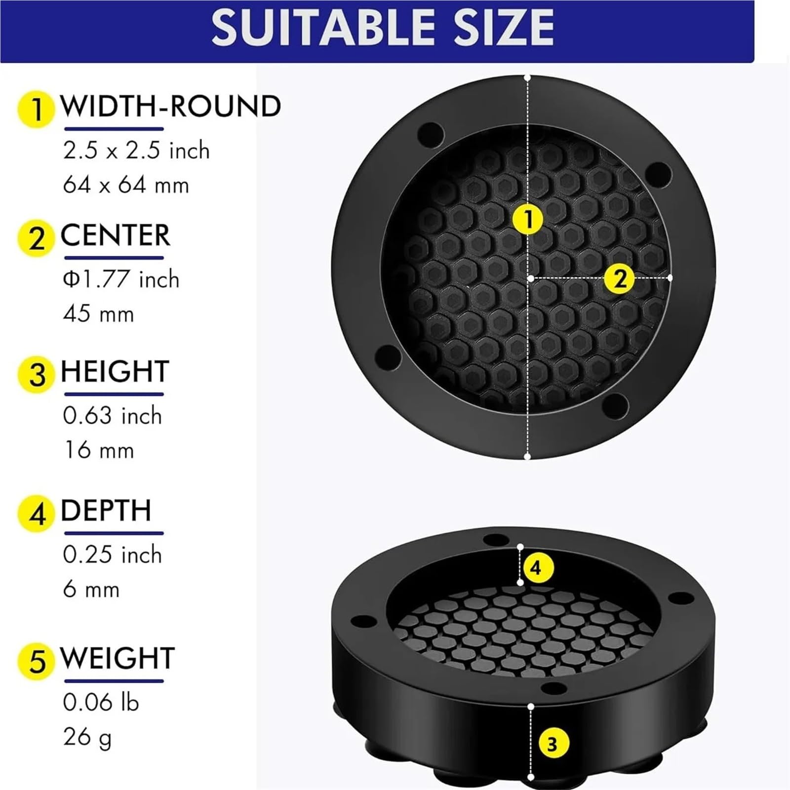 4/8 Pezzi Nuove Ventose Piedini Antivibranti Universali For Lavatrice | Base Di Sollevamento Del Cuscinetto Del Frigorifero Silenzioso Del Tappetino In Gomma(8PCS)
