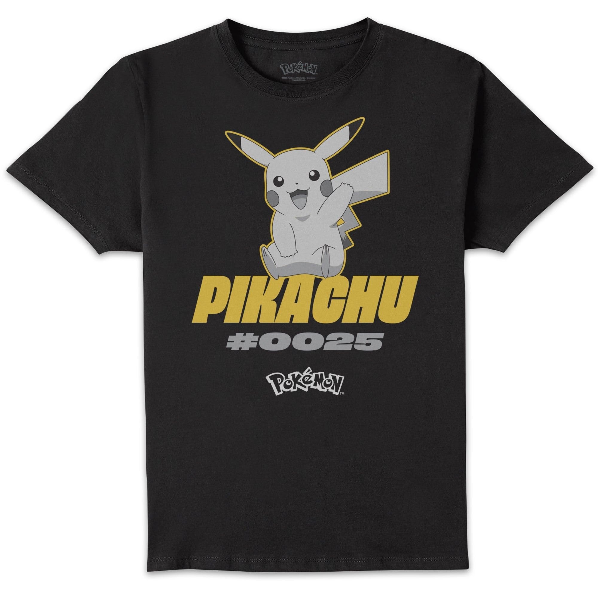 Zavvi Unisex Black Pokémon Pikachu #0025 T-Shirt - L