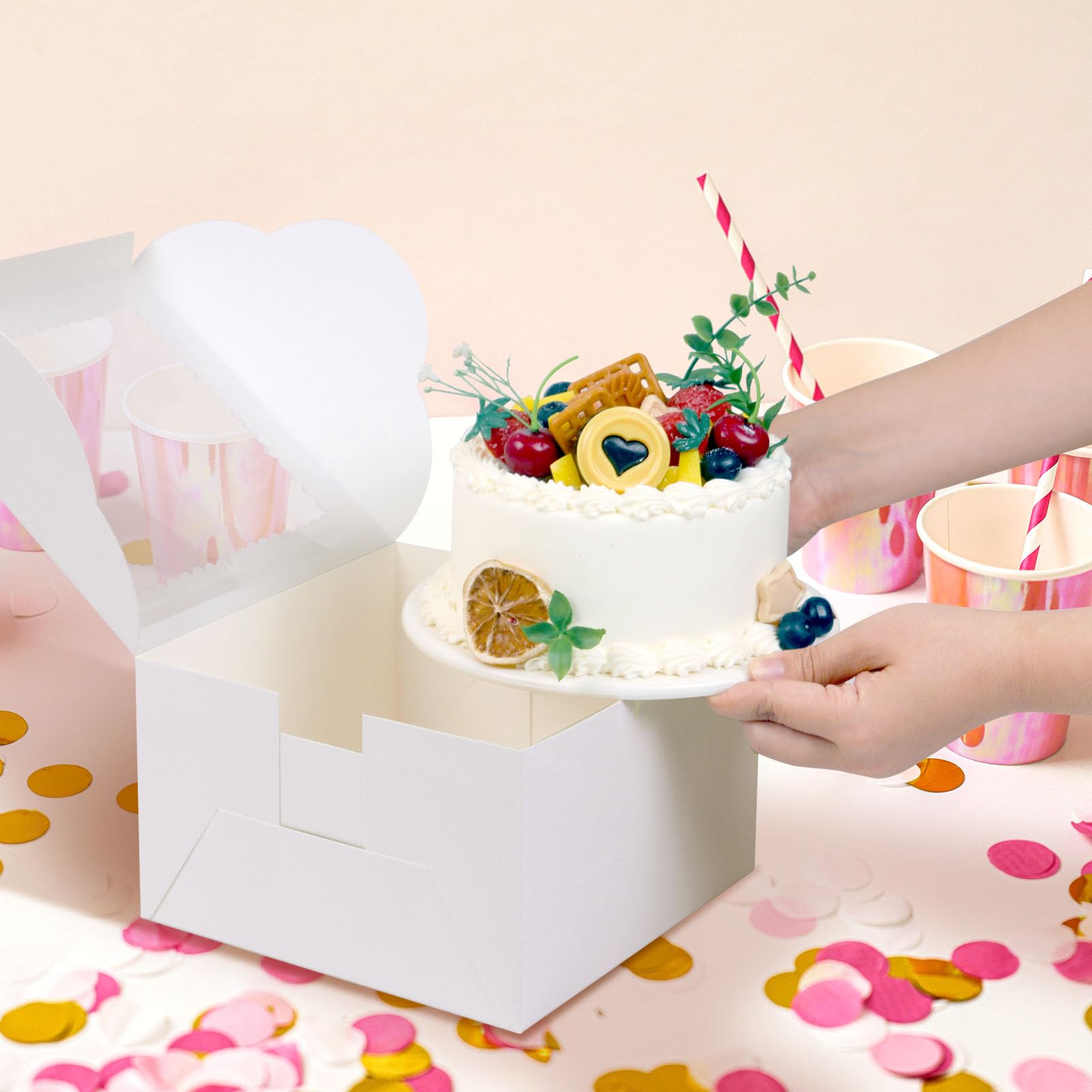 Cake Boxes with Window - 20 Pack for Cakes, Cupcakes & More -3
