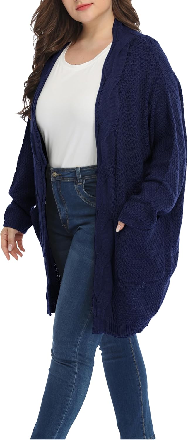 Shiaili Classic Plus Size Sweaters for Women Oversized Long Cardigans - Image 3