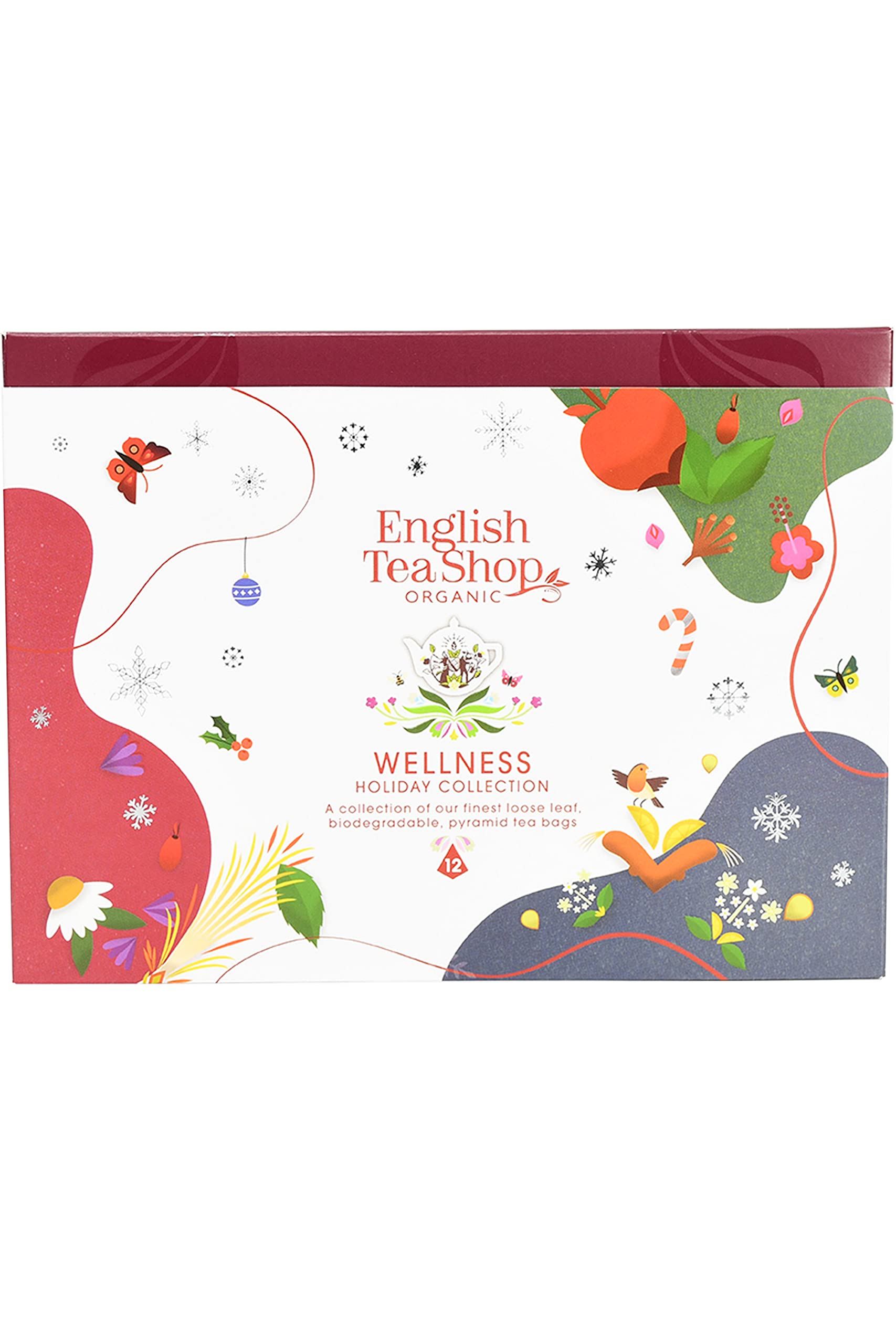 English Tea Shop Organic Holiday Wellness Collection - 12 Loose Leaf Pyramid Tea Bags