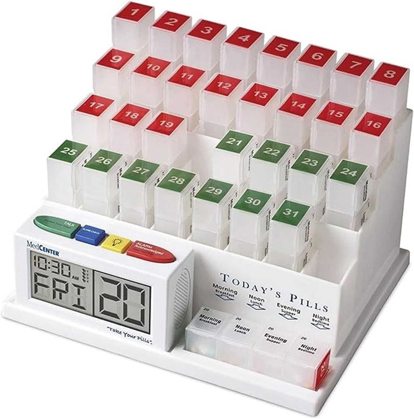 Monthly Pill Organizer System 4 Times a Day, 31 Day Pill Organizer Box with Talking Alarm Reminding System, Monthly Pill Box for Daily Medication, Gift for Mom, Dad, Elderly Monthly Pill Organizer System 4 Times a Day, 31 Day Pill Organizer Box with Talking Alarm Reminding System, Monthly Pill Box for Daily Medication, Gift for Mom, Dad, Elderly