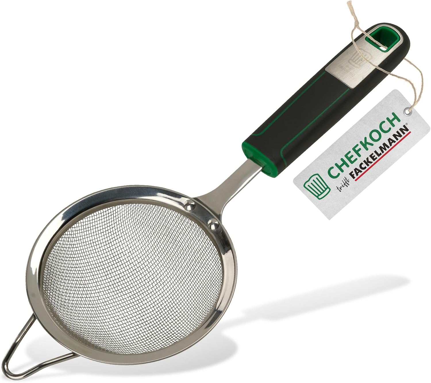 CHEFKOCH Sieve Diameter 10 cm - Perfect for Straining Smaller Quantities Flour Sugar & Co - Rustproof Stainless Steel in a Modern Look - Ergonomic Handle for Effortless Sieving