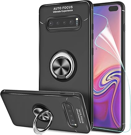 LeYi Funda Samsung Galaxy S10 Plus S10+ con Anillo Soporte,360 Grados Giratorio Ring Grip con Kickstand Gel TPU de Silicona Bumper Case Carcasa Fundas S10 Plus con HD Protector de Pantalla,Negro LeYi Funda Samsung Galaxy S10 Plus S10+ con Anillo Soporte,360 Grados Giratorio Ring Grip con Kickstand Gel TPU de Silicona Bumper Case Carcasa Fundas S10 Plus con HD Protector de Pantalla,Negro