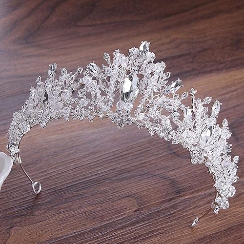 Miniatura 4 de Hair Crowns for Women Luxury Crystal Heart Bridal Jewelry Set Rhinestone Crown Tiaras Earrings Choker Necklace Set Wedd