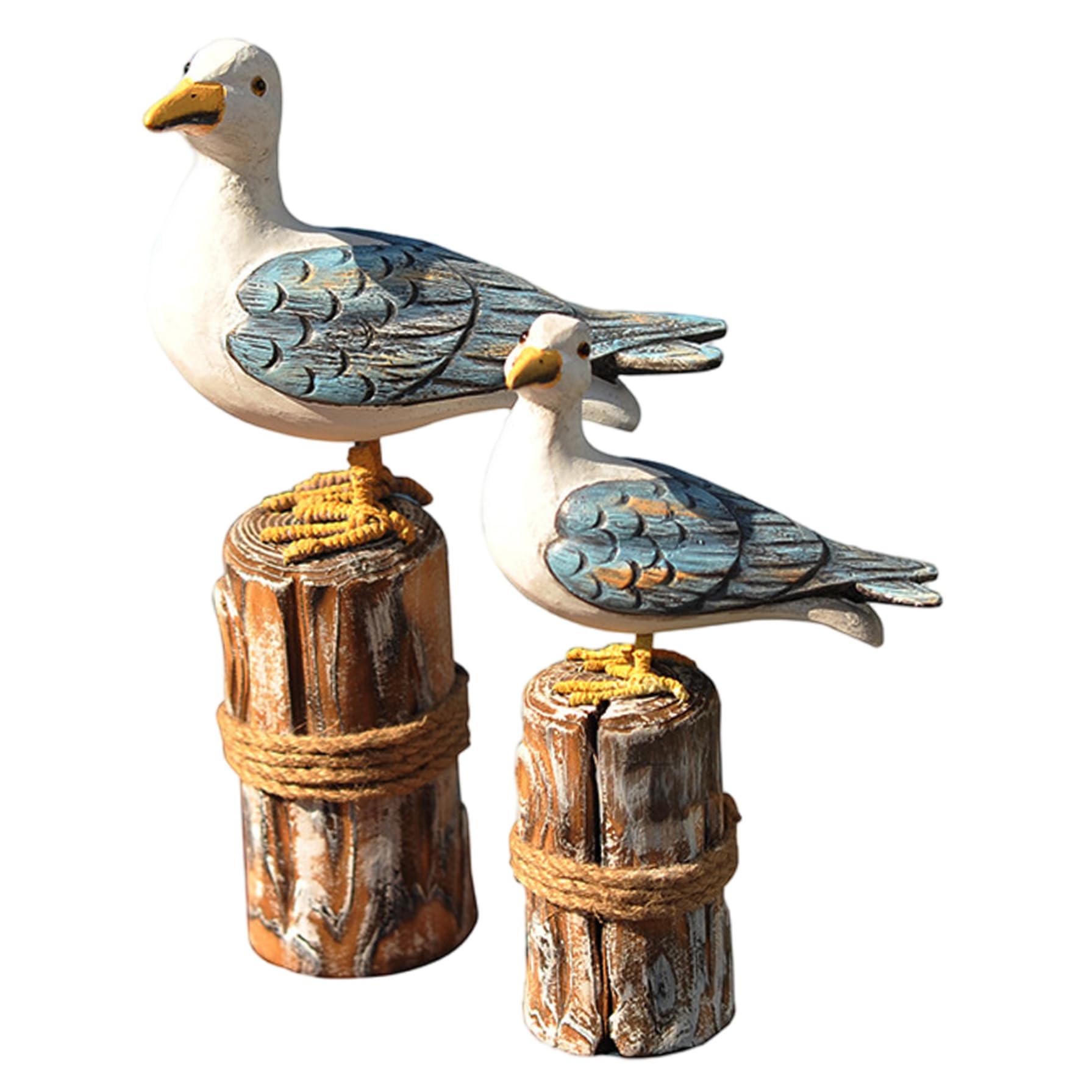 Mouette en bois réaliste lot de 2 pour embellir votre terrasse et jardin côtier