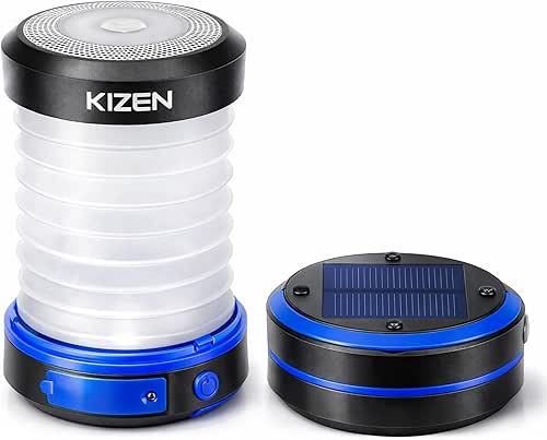 Kizen Outdoor Solar Lantern - Solar or Plug Rechargeable Lantern
