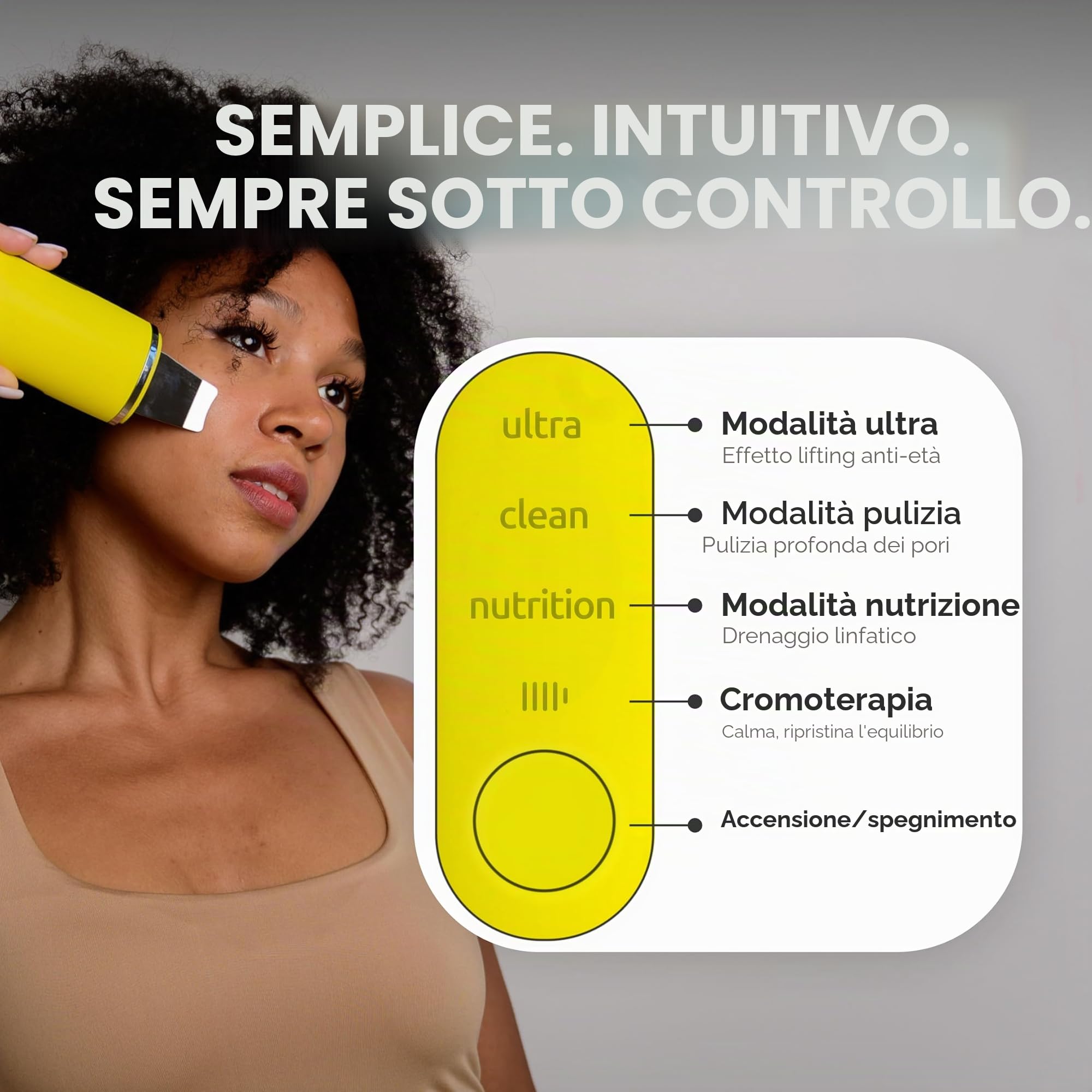GESS Exotic Pulizia Viso Ultrasuoni Originale, 5 modalità, Ultrasonic Skin Scrubber - Dispositivo Professionale per Pulizia Viso a Ultrasuoni, Sonic Spatola Punti Neri