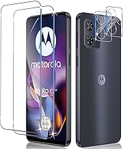 Tempered Glass for Motorola Moto G54 5G/Moto G64 5G, 2 Pieces Screen Protector Films with 2 Pieces Rear Camera Protectors, Anti-scratch, 9H Hardness Glass, HD Transparent