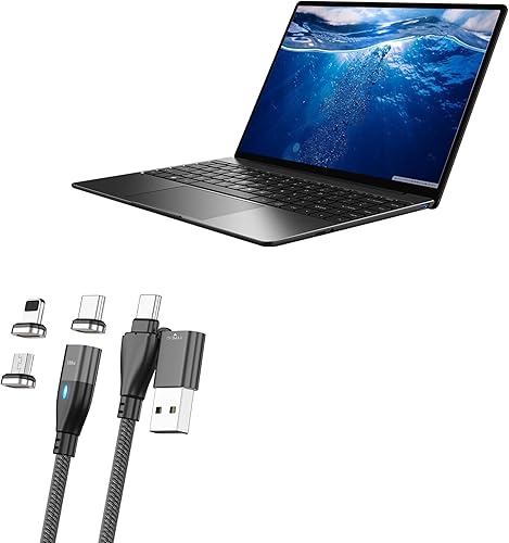 Miniatura 1 de BoxWave Cable Compatible with Chuwi CoreBook - MagnetoSnap PD AllCharge Cable (100W), Magnet PD 100W Charging Cable USB Type-C Micro USB - Jet Black