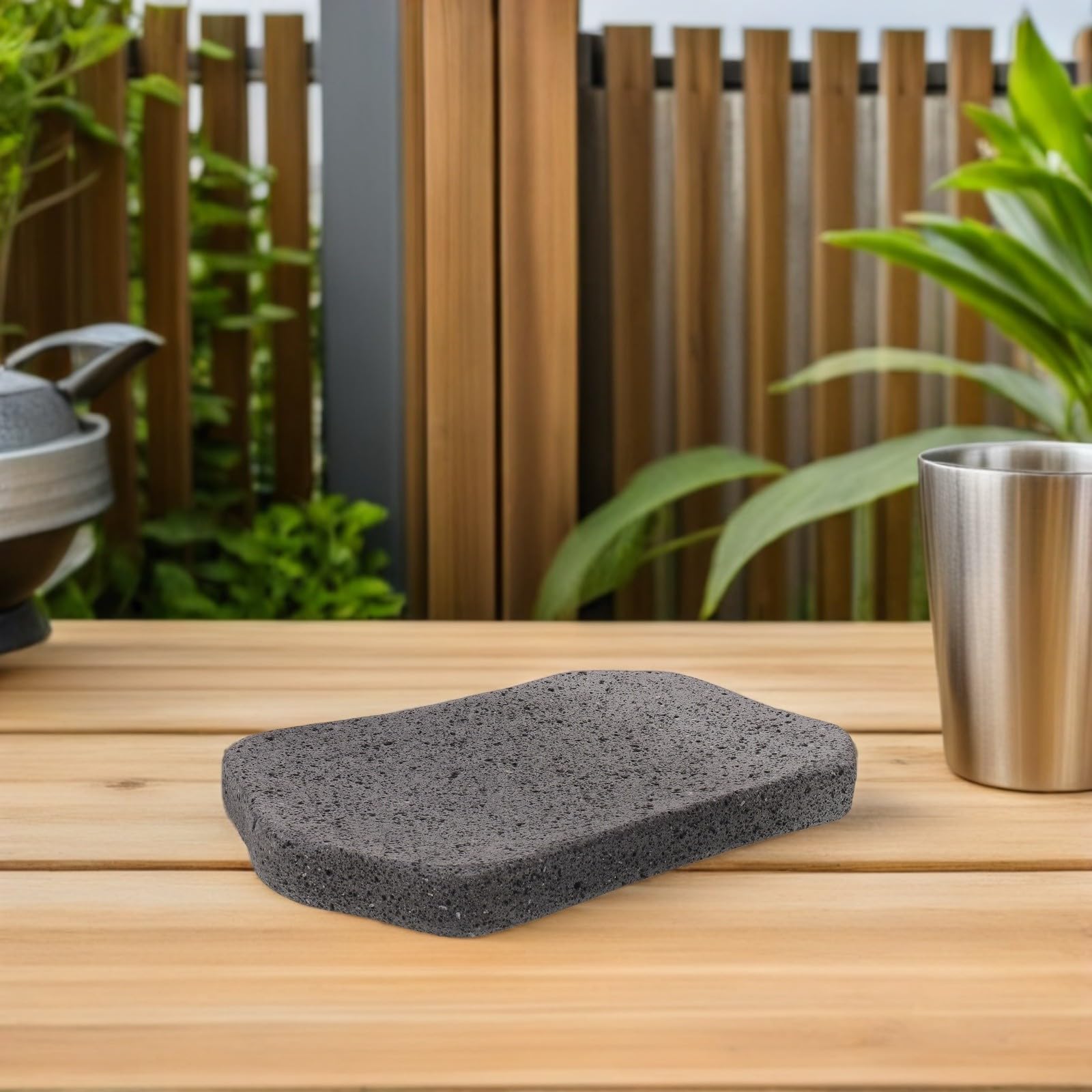 Placa de Piedra de Lava para Asar, Negra, Forma Natural | Distribución Uniforme del Calor, Resistente a Altas Temperaturas, para Pescado y Carne en Casa Aire Libre