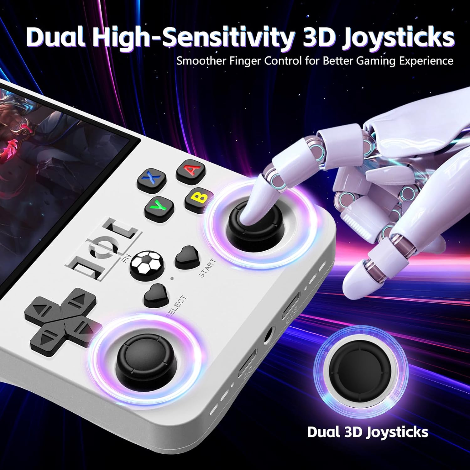 R36MAX Retro Handheld Game Console, Portable Retro Gaming Console 4.0'' IPS HD Screen and Linux System, Support 30+ Emulator and 64GB TF Card Video Game Consoles, 4000mAh Battery (White 64GB) - Image 5