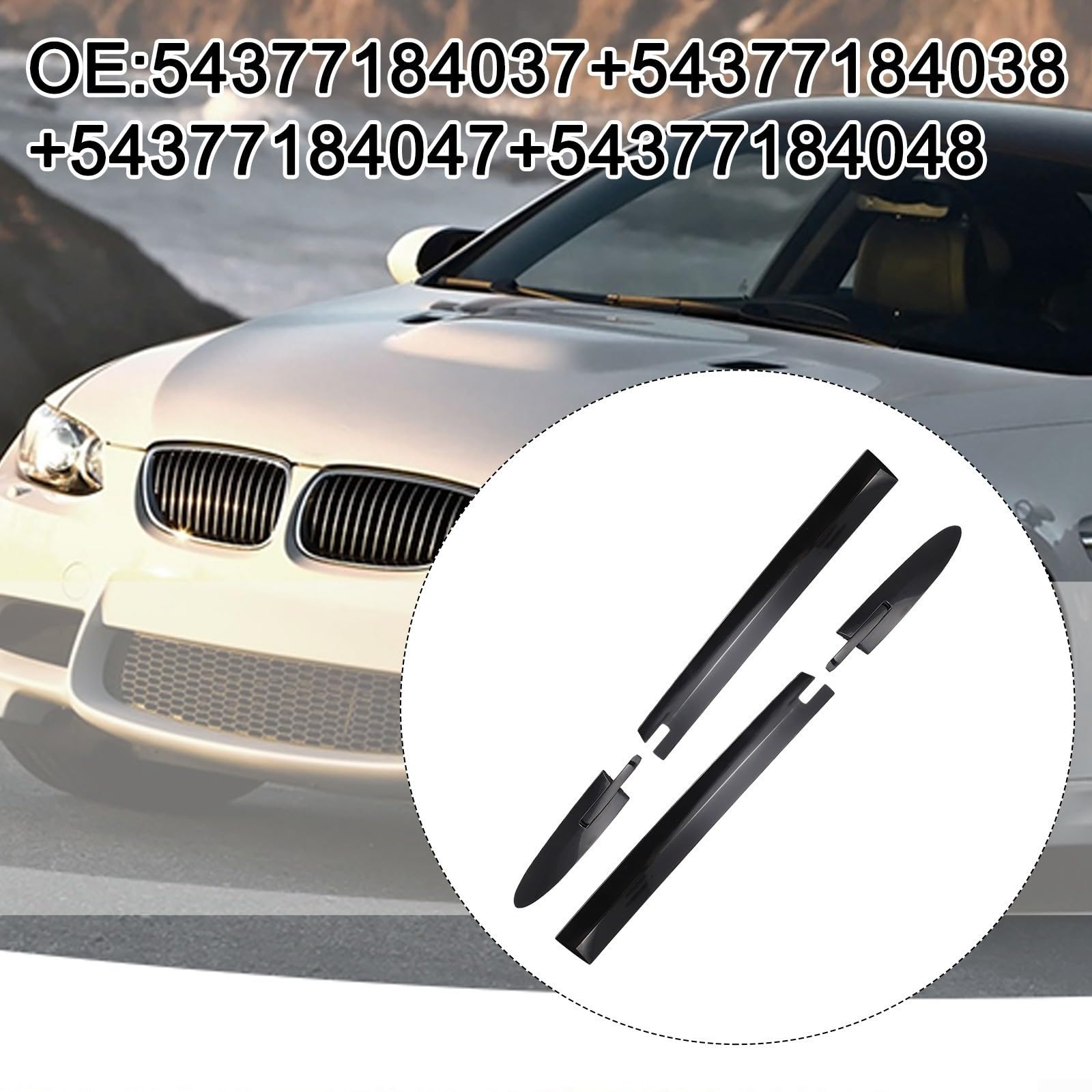 Set di coperture per cerniera superiore convertibile per BMW E93/F33/F83 (4 pezzi), OEM 54377184037/38/47/48, coperture in plastica non verniciate per meccanismo del tetto serie 3/4 e M3-335I, design
