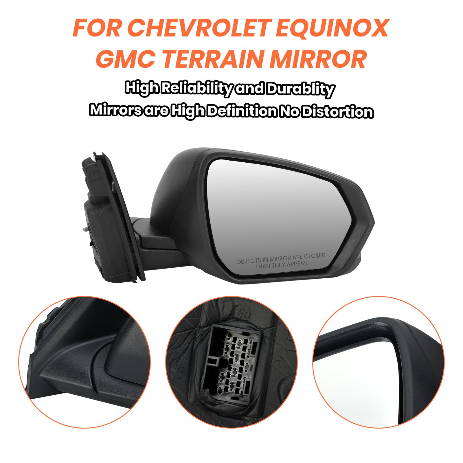 Driver Side Power Heated Mirror For Chevrolet Equinox & GMC Terrain 2018-2023