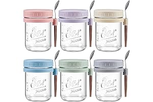 LANDNEOO Overnight Oat Containers with Lids and Spoons
