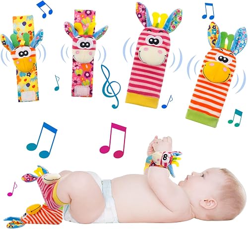 PecoeD Bébé Poignet et Chaussettes Hochet KroY