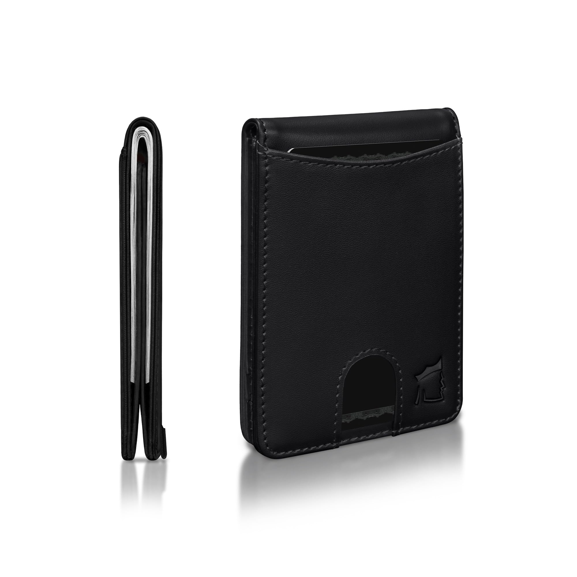 Kingly Cash Pocket Slim Wallet for Men - RFID Blocking Leather Card Holder - Minimalist Men’s Wallet for Front Pockets - Holds 1-15 Cards & Cash -