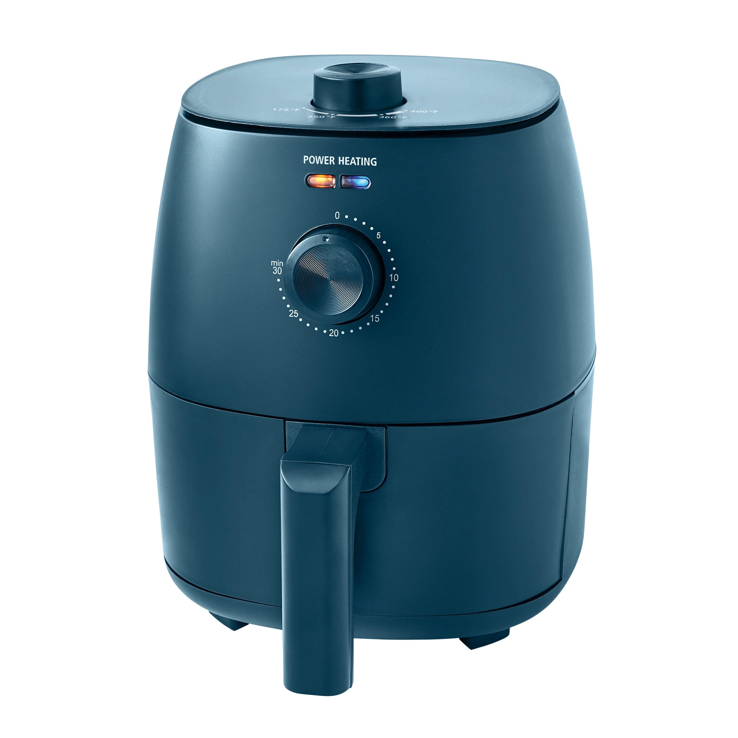 2 2 Qt Air Fryer 1150W Compact Design Nonstick Pan Adjustable Temperature 175-400 F Dishwasher Safe Auto-Shutoff