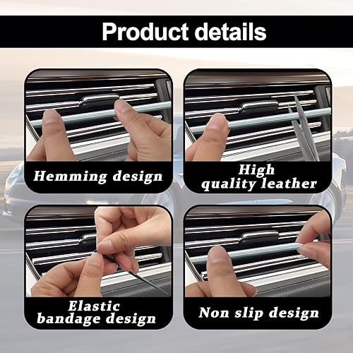 Miniatura 5 de 20 tiras decorativas de salida de aire acondicionado de automóvil, línea de moldura en forma de U, accesorios brillantes para interiores de