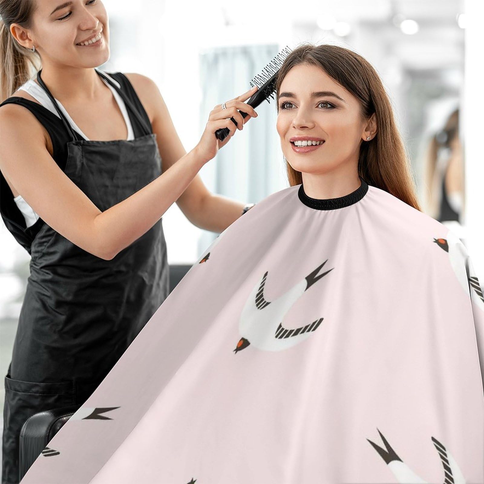 ヘア大クロス　ヘア台エプロンのセット Amazon.co.jp: 散髪マント 白ツバメ ヘアーエプロン カットヘア布