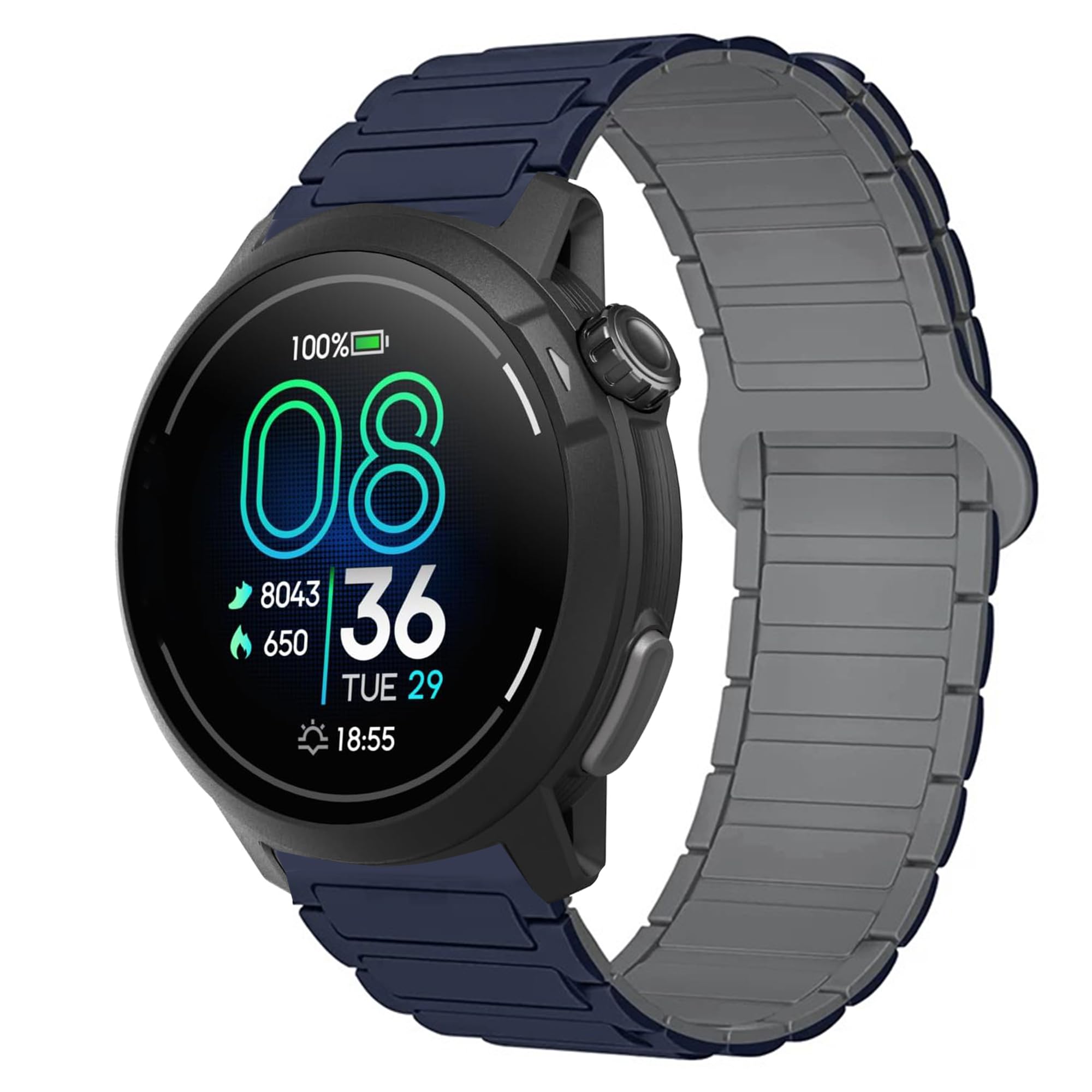 Compatible with COROS PACE Pro Bands, Magnetic Silicone Sport Strong Magnet Strap Watchband Compatible with COROS PACE Pro / PACE 3 / APEX 2 Pro / APEX Pro / APEX 46mm/APEX 2 / PACE 2 / APEX 42mm Smartwatch (Blue, 22mm size band)