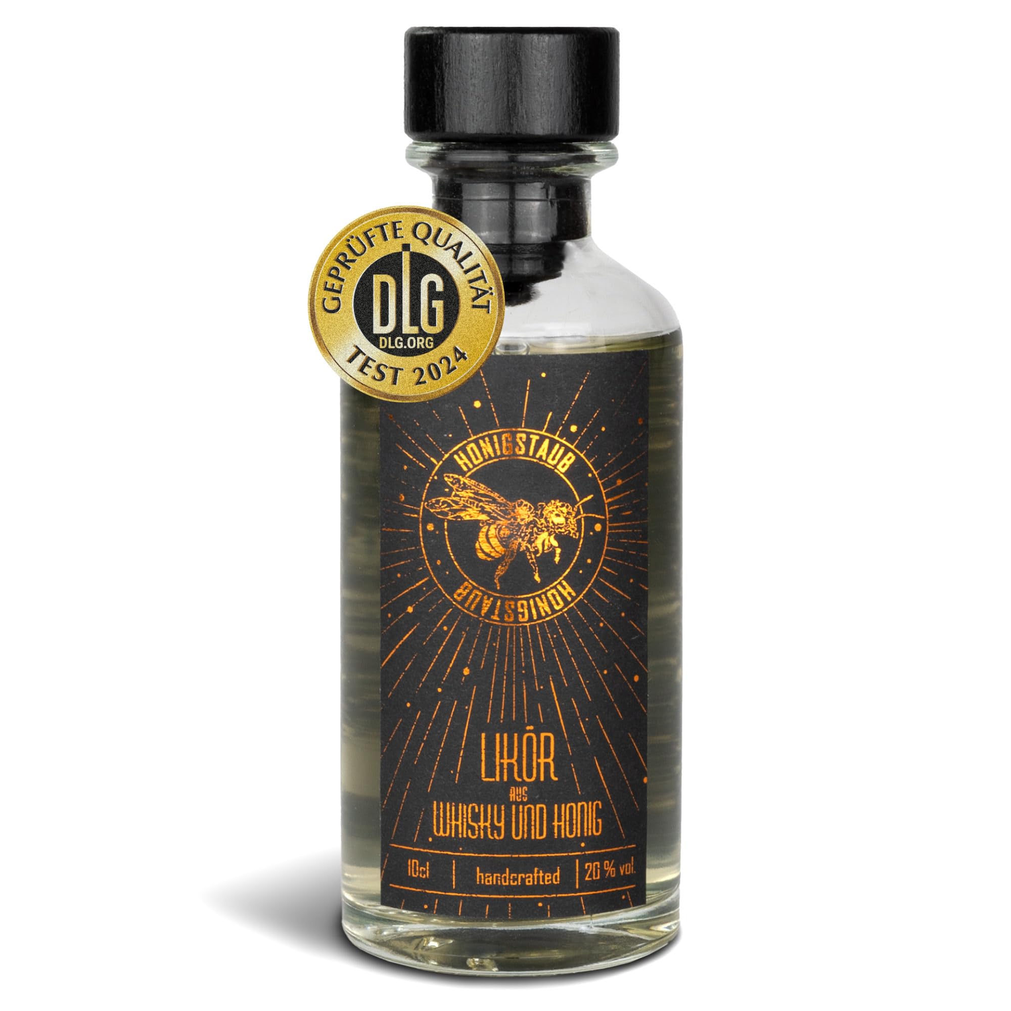 HonigStaub Whisky Likör mit Honig & Vanille - 100 ml Honig Whisky Likör aus Sachsen - Deutscher Whiskey ausgezeichnet von den Craft Sprits Berlin Awards & mit Gold von DLG prämiert
