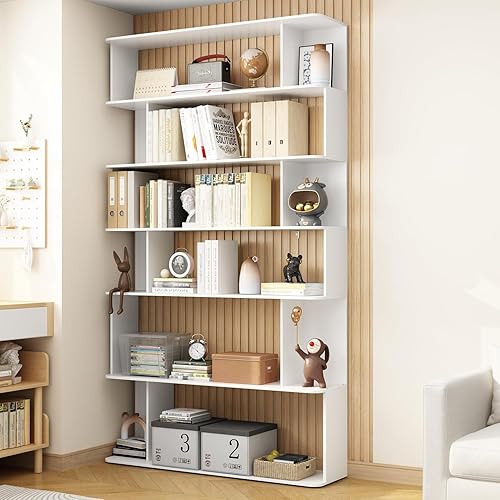 Homsee Estantería esquinera de 7 niveles, estantería esquinera moderna, estante Etagere que ahorra espacio con marco para sala de estar, oficina en