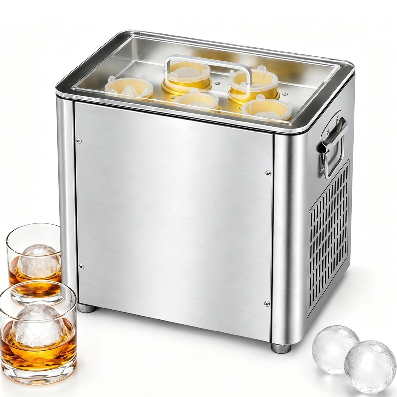 Fabricante comercial de bolas de hielo redondas,fabricación rápida de 1,5h