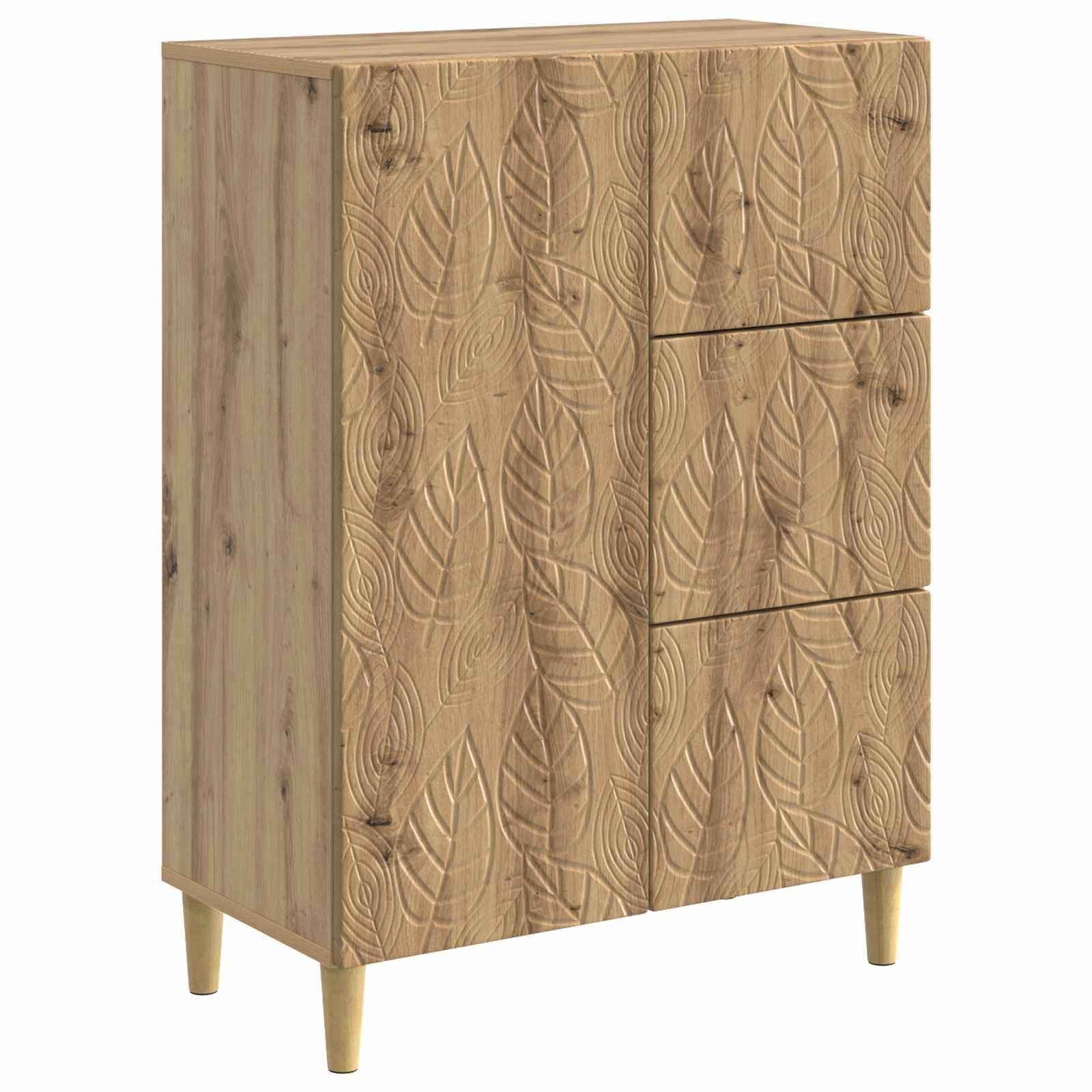 Madera de eucalipto estilo vintage Aparador con estantes 66 x 34 5 x 90 cm