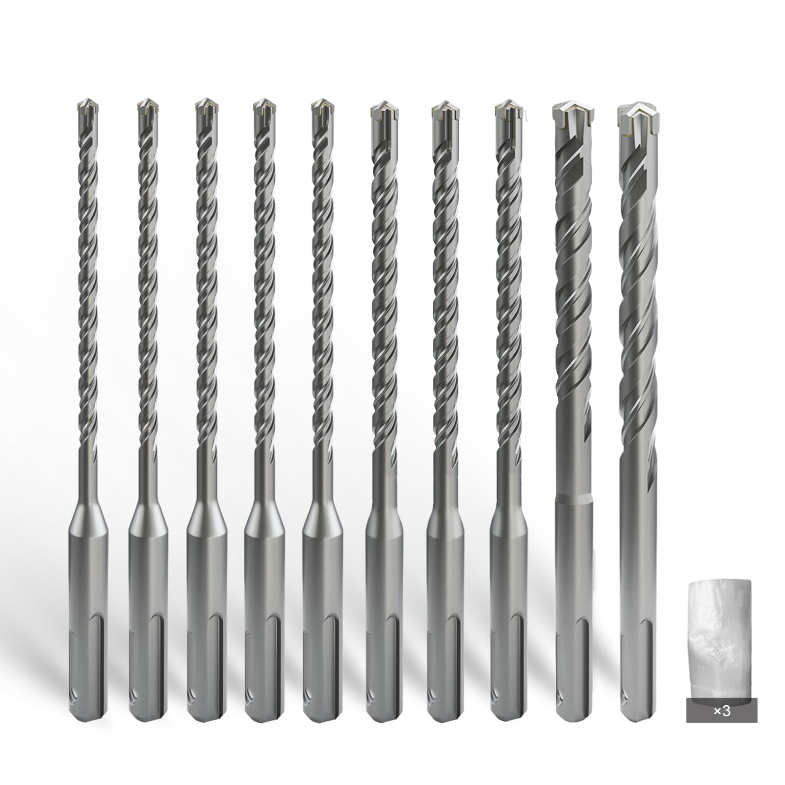 CSOOM Punte per trapano SDS Plus nelle dimensioni 5,5,6,6,6,8,8,8,10,12 (160 mm), professionali per calcestruzzo, pietra naturale, muro di mattoni