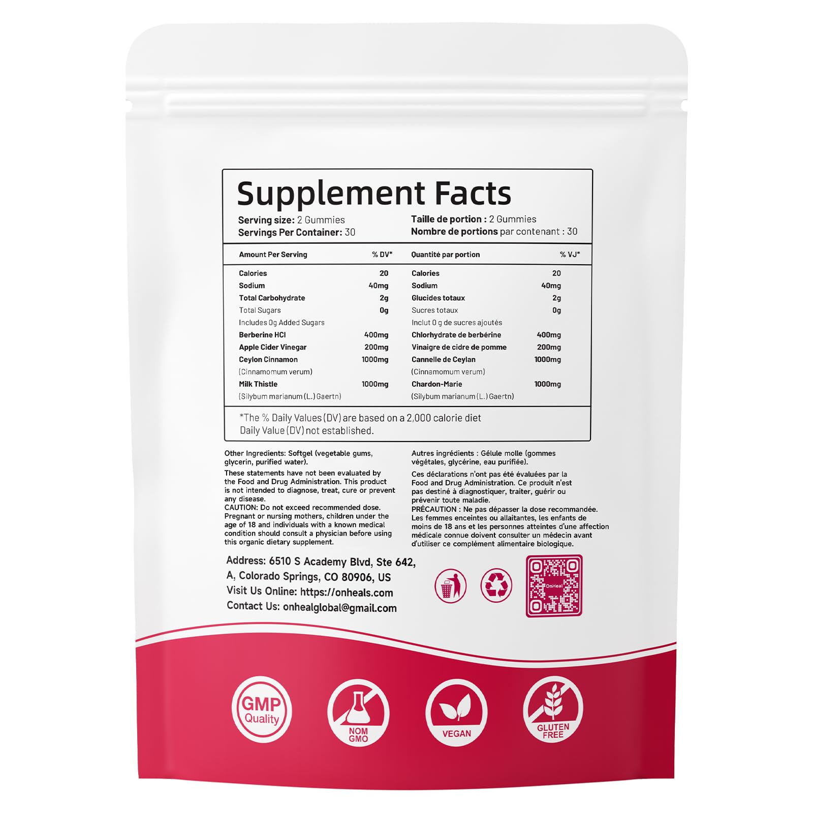 GLP-1 Support Supplement, Sugar-Free Berberine Complex Gummies with Ceylon Cinnamon, Garcinia Cambogia, Milk Thistle, and Apple Cider Vinegar [AMPK Metabolic Activator] Berberine Supplement for Appetite & Craving Control – Promotes Digestion, Reduces Bloating, Blocks Carbohydrates | Diet Packages & Systems — view 2