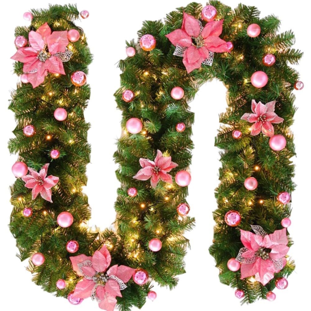 Guirlande de Noël pour cheminée et décoration extérieure festive