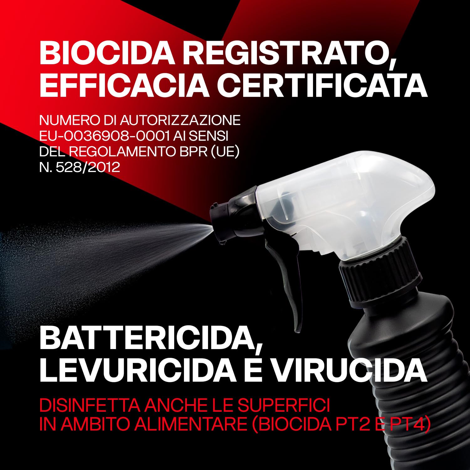 ERRECOM Clima-Bact Detergente Disinfettante per Climatizzatori, Biocida Registrato, Elimina Batteri, Virus, Sporco, Odori, Pulisce e Disinfetta Filtri, Batterie Alettate e Superfici,Biodegradabile,1L