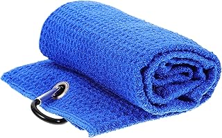 Gatuida Toalla De Microfibra para Golf Azul Absorbente y Práctica con Clip para Bolsa para Limpieza Rápida De Bolas y Uso Entrenamiento y Yoga