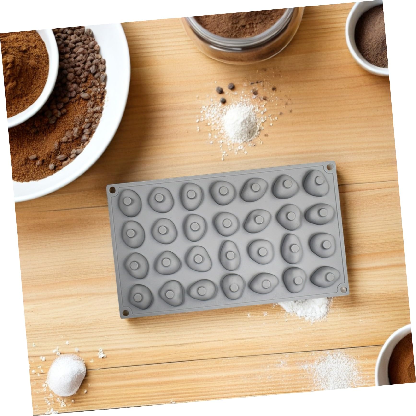 BESTYASH 2pezzi Stampo in Silicone per Cioccolato Forma di Pietra Cavità Antiaderente per Fondente Mousse Caramelle e Dessert Creativi
