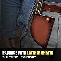 Vista 11 de ENOKING Cuchillo vikingo para carne de 6.1 pulgadas con funda, cuchillo para cortar carne, cuchillos de chef japoneses para el hogar, cocina