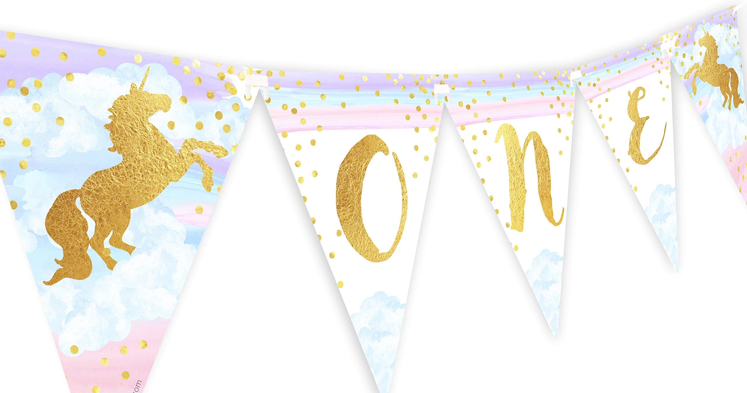 Magical Unicorn Rainbow One High Chair Banner Pennant - Unicorn First Birthday Banner - Unicorn High Chair Banner