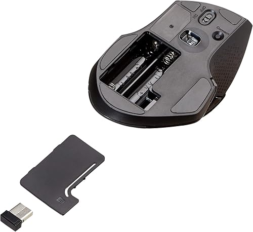 Miniatura 4 de Amazon Basics Ratón inalámbrico ergonómico de tamaño completo con desplazamiento rápido, compatible con PC, Mac, computadora portátil, color negro