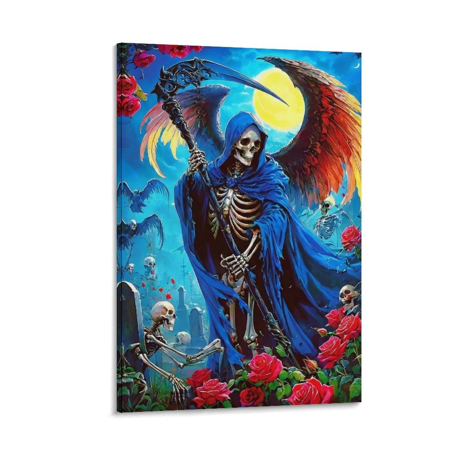 DHBANEIOK Death Angel Grim Reaper Wall Decor Poster Giclee Canvas Prints Modern Wall Art Picture Wall Hanging for Office Gym Living Room Decor 20x30inch(50x75cm)