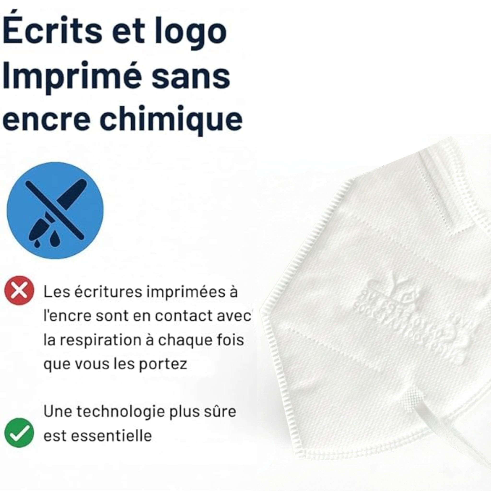 50 Masque FFP3 Certifiés CE, Masque 5 Couches Sans Valve, Masques de Protection Adulte contre les Poussières et les Particules, Masques de Protection Respiratoire Filtrant BFE≥99, 50 Pièces